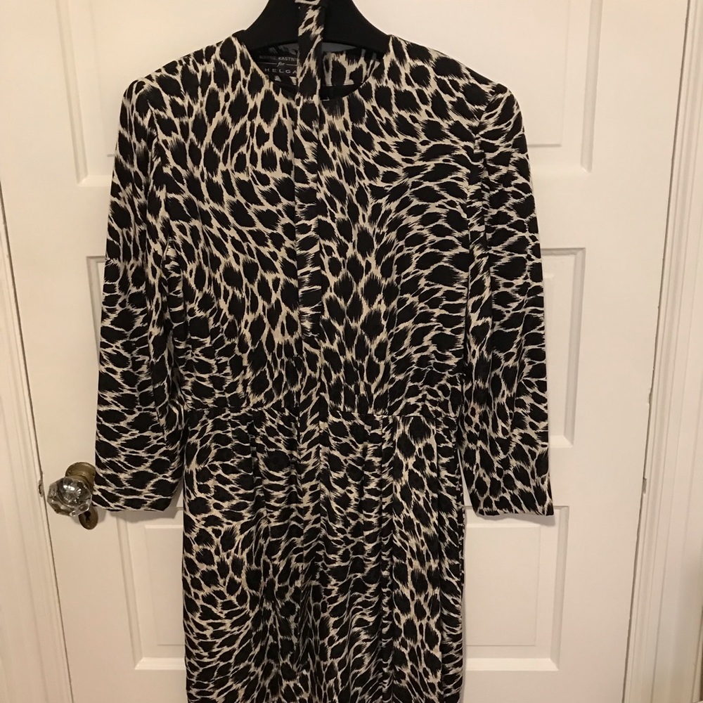 Wayne Kastning for Helga Silk Dress Animal Belt  Print Estate Vintage Sz 10?